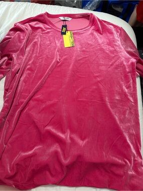 Smash + Tess Magenta Velvet Tee